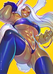 alternate_version_available big_breasts bilkaya bunny_ears bunnygirl female female_only fit fit_female looking_at_viewer miruko muscle muscle_girl muscular muscular_female my_hero_academia red_eyes rumi_usagiyama toned toned_female