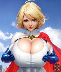 1girls 2022 ai_generated big_breasts blonde_hair blue_eyes boob_window breast_grab breasts busty cleavage cleavage_cutout dc dc_comics ear eyebrows eyelashes eyes female female_focus female_only gigantic_breasts hair hips hourglass_figure huge_breasts hyper hyper_breasts karen_starr kryptonian large_breasts legs light-skinned_female light_skin lips looking_at_viewer massive_breasts power_girl short_hair solo stable_diffusion superheroine superman_(series) thick thick_legs thick_thighs thighs top_heavy upper_body voluptuous waist wide_hips zaloran