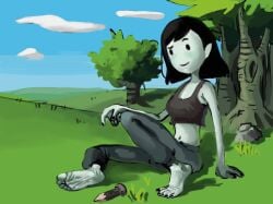 1girls 2d 2d_(artwork) 5_toes adventure_time barefoot cartoon_network feet female foot_fetish foot_focus grey_body grey_skin jae-yo marceline painted_nails painted_toenails soles toe_curl toe_scrunch toenails toes vampire