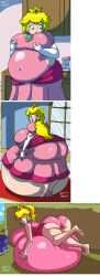 1girls 2013 axel-rosered bbw big_breasts big_butt big_lips blonde_hair butt cake collage fat_fetish female female_only huge_belly huge_breasts huge_butt hyper_belly indoors looking_back mario_(series) mario_and_sonic_at_the_olympic_games nintendo obese one-piece_swimsuit outdoors overweight overweight_female princess_peach ripped_clothing shocked shocked_expression solo stuck super_mario_bros. swimsuit warp_pipe weight_gain