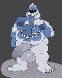 absurd_res balls big_penis boner deltarune erection foreskin genitals hi_res humanoid king_(deltarune) king_of_spades king_spade long_tongue male male_only mature_male moobs muscular muscular_male nipples nude overweight overweight_male penis rokie38 sharp_teeth solo stomach_mouth strongfat teeth tongue tongue_out undertale_(series) video_games