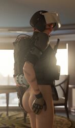 3d ass bottomless clothed dasupanoob female_only mira_(rainbow_six) rainbow_six rainbow_six_siege solo