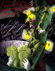 1boy animatronic english_text feet five_nights_at_freddy's five_nights_at_freddy's_3 foot_fetish furry hand_on_feet male_only rabbit smile soles spring_bonnie spring_bonnie_(fnaf) springtrap springtrap_(fnaf) tagme tickling tickling_feet tongue