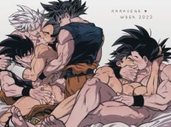 2boys anal ass black_hair bodysuit boner boots closed_eyes completely_nude couple dougi dragon_ball dragon_ball_super dragon_ball_z erection fecaa gloves highres kissing large_pectorals looking_at_another lying male_focus male_only mastered_ultra_instinct multiple_boys muscular muscular_male nude on_back on_side open_mouth pectorals sex short_hair sitting sitting_on_person son_goku spiked_hair torn_bodysuit torn_clothes ultra_instinct vegeta white_gloves white_hair wristband yaoi