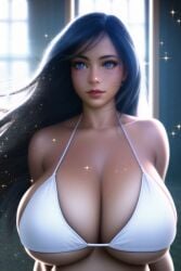 1girls ai_generated alternate_breast_size big_breasts black_hair bulging_breasts female female_only high_resolution long_hair looking_at_viewer nai_diffusion original original_character solo stable_diffusion sunburn