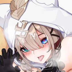 1girls broken catgirl colorful_eyes cum_in_mouth cum_on_face honkai_impact_3rd pardofelis_(honkai_impact)