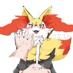 1boy 1girls absurd_res aka_leopard anthro anthro_penetrated blush braixen duo female female_penetrated first_person_view generation_6_pokemon hi_res holding_hands human human_on_anthro human_penetrating human_penetrating_anthro looking_at_viewer male male/female male_human/female_pokemon male_penetrating male_penetrating_female male_pov mammal nintendo penetration penile penile_penetration penis_in_pussy pokémon_(species) pokemon pokemon_(species) pokephilia pov sex vaginal_penetration video_games yellow_body