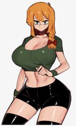 1girls abs alex_(minecraft) green_eyes huge_breasts manobece minecraft orange_hair solo_female tagme thick_thighs wide_hips