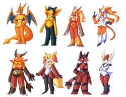 1girls anthro anthrofied blaziken breasts charizard cinderace delphox emboar female female_blaziken female_cinderace female_incineroar female_pokemon genitals group incineroar infernape inget nintendo nude orange_body pokemon pokemon_(species) pokemon_ss pussy red_body typhlosion video_games