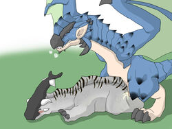 aptonoth artist_request azure_rathalos bad_id bad_pixiv_id blush capcom feral feral_on_feral flying_wyvern herbivore_(mh) monster_hunter monster_hunter_g rathalos sex source_request wings year_request