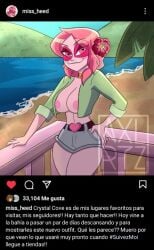 1girls accurate_art_style almost_naked axxxolartz big_breasts breast_grab casual edit edited female huge_breasts instagram miss_heed_(villainous) nipples outside partially_clothed pink_eyes pink_hair pink_nipples pink_skin public public_nudity screencap screenshot screenshot_edit thick_thighs villainous