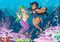 bubbles gabi_mermaid leotard mermaid mermaid_tail mi'ara mi’ara mistarayon one-piece_swimsuit original sukumizu swimsuit swimwear underwater