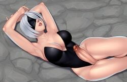 yorha 2b from nier by crocodilchik