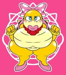 1girls alternate_breast_size anthro big_breasts blue_eyes bowtie breasts female hips koopaling lipstick looking_at_viewer mario_(series) nintendo solo sweetspicymann thick_thighs video_games wendy_o._koopa wide_hips