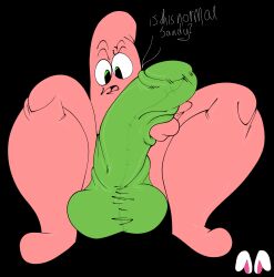 absurd_res adultpartypunch anthro asteriid asterozoan bulge bulge_fondling bulge_grab clothed clothing echinoderm genitals glistening glistening_clothing hi_res male marine nickelodeon patrick_star penis pink_sea_star pisaster simple_background smolbunnyxoxo(parasite) smooth_skin solo spongebob_squarepants starfish tenting