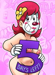 breasts clown creamypastatc holding_object nude