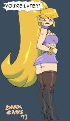 1female 1girl 1girls 2017 aged_up ass blonde blonde_female blonde_hair blonde_hair_female blushing boots choker couple couple_(romantic) darkeros13 date dipper_pines earrings female female_only femdom gravity_falls high_heel_boots high_heels leather_boots long_hair long_hair_female looking_at_viewer looking_back older_female pacifica_northwest pantyhose speech_bubble straight_hair tease teasing thedarkeros