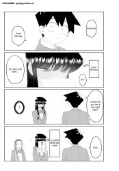 1boy 1girls english_text felipe_godoy highres komi-san_wa_komyushou_desu komi_shouko monochrome onemine_nene tadano_hitohito