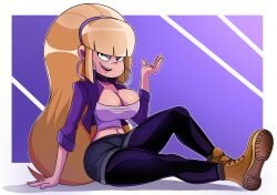 1girls aged_up blonde_female blonde_hair boots breasts disney disney_channel disney_xd female female_only gravity_falls hoop_earrings leggings long_hair older_female pacifica_northwest sonson-sensei straight_hair