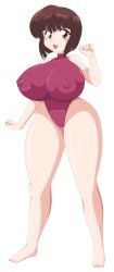 brown_hair erect_nipples erect_nipples_under_clothes huge_breasts nabiki_tendo ranma_1/2 swimsuit toshiso