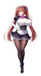 1girls big_breasts breasts derauea female full_body hand_on_hip large_breasts long_hair looking_at_viewer maid maid_outfit maid_uniform mei_myoudou milk_factory motto!_haramase!_honoo_no_oppai_isekai_oppai_meido_gakuen! official_art pantyhose smile smiling smiling_at_viewer solo transparent_background