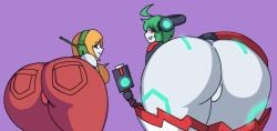 ass big_ass blade_strangers blonde_hair cave_story curly_brace green_hair huge_ass lina_(blade_strangers) pants red_eyes robot_girl royalmilk20 tagme thick_thighs