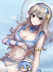 1girls bare_thighs blue_nails bra breasts cleavage corrin_(female)_(adrift)_(fire_emblem) corrin_(fire_emblem) corrin_(fire_emblem)_(female) doll earrings female female_only female_protagonist fire_emblem fire_emblem_fates garter_belt grey_hair large_breasts leon0630claude lingerie long_hair looking_at_viewer nail_polish nintendo panties pointy_ears red_eyes smile solo thighhighs thighs underwear white_panties