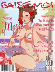 bikini final_fantasy final_fantasy_xiv fingering fox_ears magazine_cover marie_makise masturbation miqo'te panties_aside