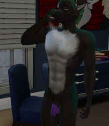 anthro male roddyvoorhees sims4 smoking_weed solo