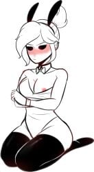 1girls angry_face black_socks blush breasts bunny eddsworld ellsworld female female_only legs long_socks nipple playboy playboy_bunny rule_63 sketch solo tamara_(eddsworld) thighs white_background