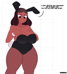 1girls big_breasts black_hair bunny_ears bunnysuit cartoon_network dark-skinned_female dark_skin dsmnup huge_breasts long_hair mature_female milf mother priyanka_maheswaran steven_universe thick_thighs voluptuous voluptuous_female wide_hips