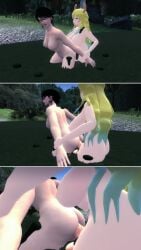 1futa 1girls 3d anal anal_sex bayonetta bayonetta_(character) female futa_on_female futanari lucoa miss_kobayashi's_dragon_maid mud multiple_views naked qsmanipu quetzalcoatl_(dragon_maid) quicksand sex sinking tagme