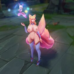 3d 9_tails ahri alternate_costume alternate_hair_color alternate_hairstyle animal_ear_fluff animal_ears animal_girl areolae belly big_breasts blonde_hair breasts breasts_bigger_than_head busty child_bearing_hips cleavage clothing curvaceous curves curvy curvy_body curvy_female curvy_figure curvy_hips eyelashes eyeliner eyeshadow facial_markings female fluffy fluffy_ears fluffy_tail fluffy_tails fox fox_ears fox_girl fox_tail functionally_nude functionally_nude_female furry_tail hips hourglass_figure huge_breasts humanoid inner_ear_fluff kemonomimi kitsune large_breasts league_of_legends light-skinned_female light_skin lips lipstick long_hair magical_girl massive_breasts mod multiple_tails naked navel nine_tailed_fox ninfrock nipples nude nude_female pale-skinned_female pale_skin pink_areola pink_nipples riot_games star_guardian_ahri star_guardian_series tail thick_thighs thighs vastaya video_games violet_eyes voluptuous wide_hips