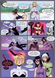 anna_marie blonde_hair blue_eyes brown_eyes brown_hair comic comic_page emma_frost female female_only gwen_stacy huge_breasts kate_bishop kitty_pryde marvel marvel_comics polmanning rogue_(x-men) scarlet_witch shadowcat spider-gwen wanda_maximoff white_queen x-men