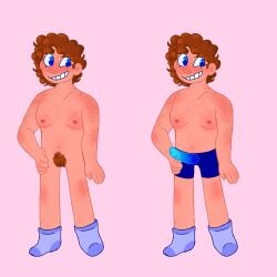 1boy 1cuntboy cuntboy heart-shaped_pupils intersex jay_(ninjago) lego mastectomy_scar ninjago reference_image strap-on sweeteeth