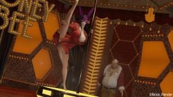 1boy 1girls 3d 3d_(artwork) brick_render curvaceous curves curvy_female curvy_figure curvy_hips don_corneo final_fantasy final_fantasy_vii final_fantasy_vii_remake hi_res huge_breasts human large_breasts nightgown pole_dancing square_enix standing_split stripper_pole tifa_lockhart very_high_resolution voluptuous