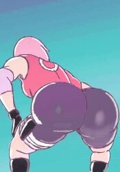 1girls animated anus_outline anus_visible_through_clothes ass ass_focus ass_shake big_ass bike_shorts bubble_butt d-art edit female female_only naruto sakura_haruno shounen_jump solo solo_female twerk twerking