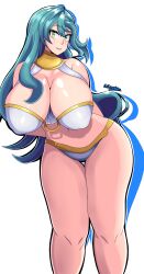 1girls bare_legs bare_thighs blue_hair bra breasts chloe_(fire_emblem) curvy dancer female female_only fire_emblem fire_emblem_engage green_eyes huge_breasts leaning_forward legs long_hair looking_at_viewer nintendo panties senak012 solo thick_thighs thighs underwear very_long_hair voluptuous white_panties wide_hips