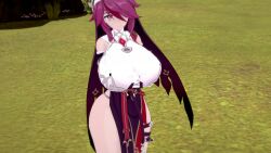 1girls 3d big_breasts breasts busty female female_only genshin_impact gigantic_breasts hair_over_one_eye hatsu_3d huge_breasts large_breasts massive_breasts rosaria_(genshin_impact) solo solo_female thick_thighs thighs