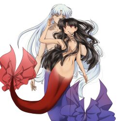 artist_request fish_tail inuyasha kagura_(inuyasha) mermaid mermaid_girl mermaid_tail mermaid_transformation merman satoru_taisho sesshoumaru