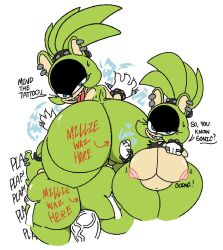 dialogue exposed_breasts fat_ass flashing_breasts from_behind huge_ass huge_breasts idw_comics idw_publishing looking_at_viewer mobian_(species) sega sharp_teeth sonic_(series) sonic_the_hedgehog_(comics) sonic_the_hedgehog_(idw) sonic_the_hedgehog_(series) surge_the_tenrec tattoo text theslashfive widescreen