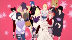 9girls akamaru_(naruto) female female_only harem hyuuga_hinata ino_yamanaka koikatsu konan mitarashi_anko multiple_girls naruto sakura_haruno shizune temari tenten tsunade zoonaru zoophilia