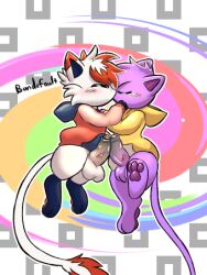 blush bottomless bottomless_male bundefault clothed clothing duo felipe_rinehart feral feral_only fluffy frottage genitals hisuian_form hisuian_zorua hoodie hoodie_only hybrid kai_mew-(character) kissing legendary_pokemon low_res male male/male mew nintendo penis penis_kissing pokemon pokemon_(species) regional_form_(pokemon) sex topwear topwear_only video_games