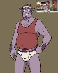 alien arm_hair armpit_hair belly body_hair briefs bulge chest_hair facial_hair flaccid galra male male_only mature_male overweight_male pubic_hair sal_(voltron) solo solo_male tank_top tighty_whities voltron voltron:_legendary_defender