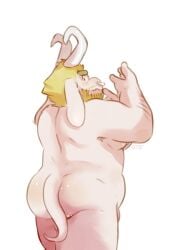 1boy 2d anthro asgore_dreemurr ass bara blonde_hair dad_bod deltarune facial_hair furry gay glitter_trap_boy goat goat_horns hairy horns male male_only muscles nose_piercing nose_ring overweight overweight_male solo solo_male tail undertale undertale_(series) white_fur