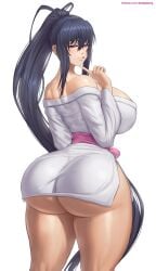 1girls akeno_himejima alternate_ass_size alternate_breast_size ass ass_expansion bimbo breast_expansion breasts female hi_res high_school_dxd hips huge_ass huge_breasts increasing large_breasts light_skin long_hair patreon_username ponytail red_hair simple_background slim_waist superbusty thick_thighs thighs wide_hips