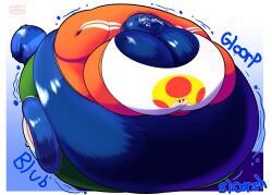 anthro big_breasts blueberry_inflation breasts commission female lj_caffie oc sharkbubble spherical_inflation sunken_head sunken_limbs