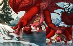 2_penises absurd_res alduin_red animal_genitalia animal_penis anthro anthro_on_feral anthro_penetrated anus ass big_breasts big_penis bodyjob breasts claws close-up detailed_background digital_media_(artwork) digitigrade diphallia diphallism dragon duo embrace entropy_(billeur) erection extreme_size_difference feet female female_on_feral female_penetrated feral feral_penetrating feral_penetrating_anthro finger_claws first_person_view fur genitals hemipenes hi_res hindpaw horn hot_spring hug huge_cock larger_feral larger_male looking_at_another looking_at_genitalia looking_at_partner looking_at_penis looking_back looking_back_at_another looking_back_at_partner lying_on_penis male male/female male_penetrating male_penetrating_female membrane_(anatomy) membranous_wings multi_genitalia multi_penis nipples outside paws penetration penile penile_penetration penile_spines penis penis_hug penis_riding pink_penis presenting presenting_pussy pussy quadruped red_body red_fur red_scales scales scalie sex size_difference smaller_anthro smaller_female tail tail_curl tan_body tan_scales teeth toe_claws toes vaginal_penetration valoayz water western_dragon wings