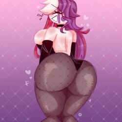 ass breasts choker countryhumans countryhumans_girl countryhumans_oc fevie_(markai_cat) markai_cat oc purple_hair