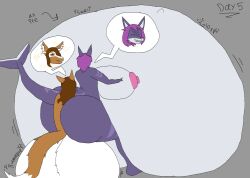 anthro ass balls belly big_balls big_belly big_breasts big_butt bodily_fluids breasts canid canine cross_fates cum female fish fox generation_4_pokemon genital_fluids genitals hi_res huge_balls huge_breasts hyper hyper_balls hyper_belly hyper_genitalia inflation inflation lucario male male/female mammal marine meme nintendo no_nut_november pokemon pokemon_(species) precum_inflation shark truly_fates(artist) video_games